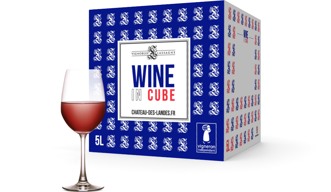 Wine in cube Bordeaux